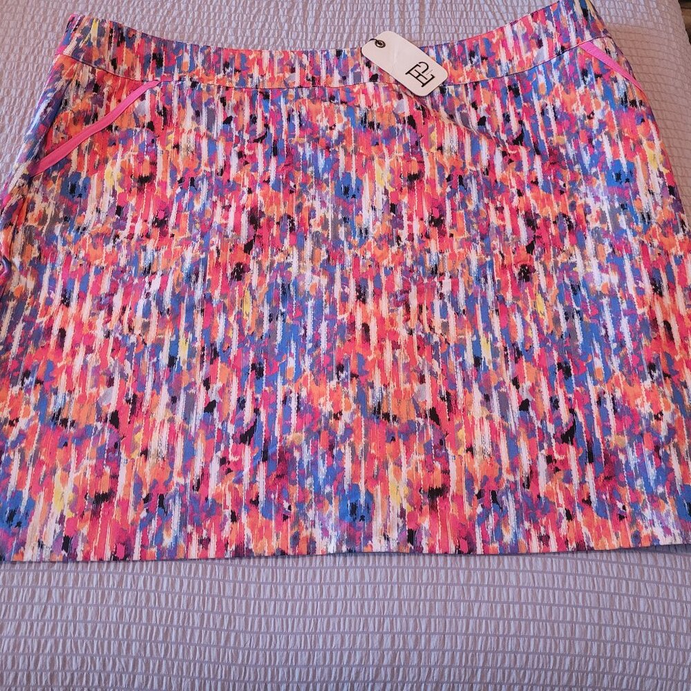 EPNY Pink Multicolor Watercolor Abstract Golf Skort - NWT- Size 22